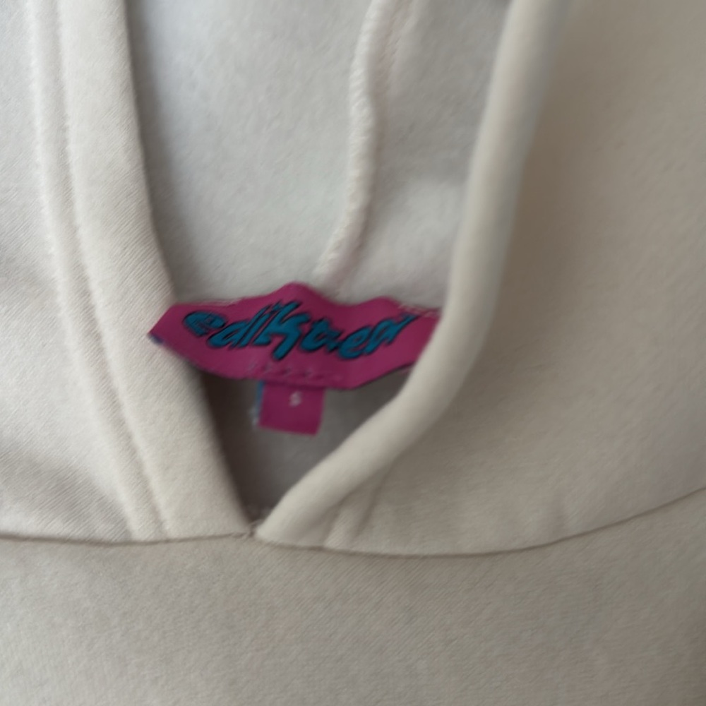 Edikted White Hoodie with Cherry Design - Picture 2 of 3